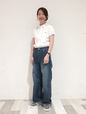 「SERGE de bleu（サージ）のアイテム」を使った、Bshop横浜店さん（レディース・156cm）の夏コーディネート