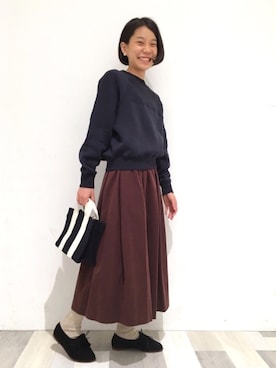 「Morris & Sons（モリスアンドサンズ）のアイテム」を使った、Bshop横浜店さん（レディース・157cm）の夏コーディネート