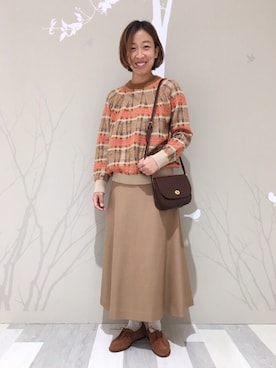 「mimi（ミミ）のアイテム」を使った、Bshop横浜店さん（レディース・160cm）の秋コーディネート