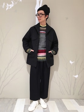 「COMOLI（コモリ）のアイテム（ジャケット/アウター）」を使った、Bshop横浜店さん（メンズ・168cm）の冬コーディネート