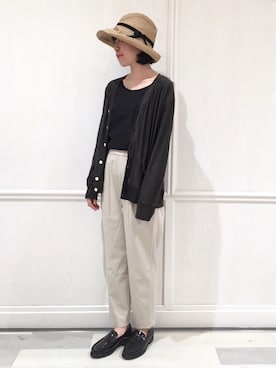「unfil」｜「アイテム（帽子）」を使った、Bshop横浜店さん（レディース・156cm）の冬コーディネート