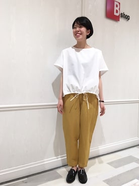 「LE GLAZIK（ルグラジック）のアイテム」を使った、Bshop横浜店さん（レディース・156cm）の春コーディネート