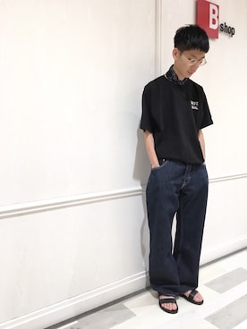 「Scye（サイ）のアイテム（パンツ）」を使った、Bshop横浜店さん（メンズ・170cm）の夏コーディネート