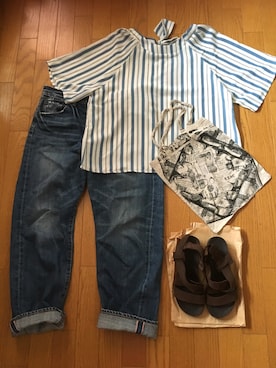 「REAC（レアック）のアイテム」を使った、なおさん（レディース・164cm）の夏コーディネート