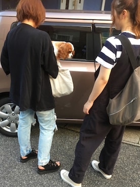 「MHL.（エムエイチエル）のアイテム（オールインワン・サロペット）」を使った、なおさん（レディース・164cm）の夏コーディネート
