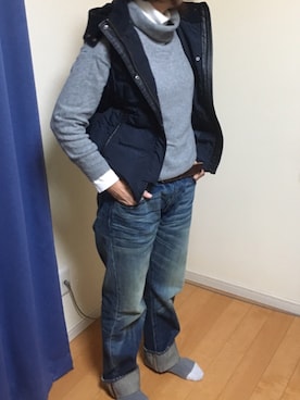 「アイテム（ダウンベスト、その他）」を使った、なおさん（レディース・164cm）の秋コーディネート