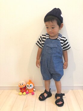 「next（next）のアイテム（サロペット/オーバーオール）」を使った、miiさん（キッズ・70cm）の夏コーディネート