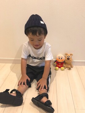「LAGOM（LAGOM）のアイテム（帽子）」を使った、miiさん（キッズ・80cm）の夏コーディネート