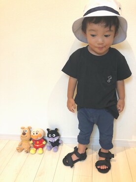 「e.a.B（エーアーベー）のアイテム」を使った、miiさん（キッズ・80cm）の夏コーディネート