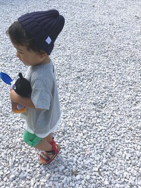 「LAGOM（LAGOM）のアイテム（帽子）」を使った、miiさん（キッズ・80cm）の夏コーディネート