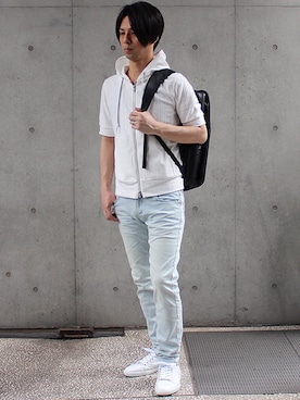 「HIGH STREET（ハイストリート）のアイテム（パンツ）」を使った、ICHIKAWAさん（メンズ・173cm）の春コーディネート