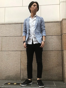 「HIGH STREET（ハイストリート）のアイテム（パンツ）」を使った、ICHIKAWAさん（メンズ・173cm）の夏コーディネート