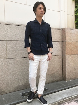 「HIGH STREET（ハイストリート）のアイテム」を使った、ICHIKAWAさん（メンズ・173cm）の夏コーディネート