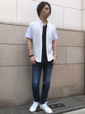 「HIGH STREET（ハイストリート）のアイテム（パンツ）」を使った、ICHIKAWAさん（メンズ・173cm）の夏コーディネート