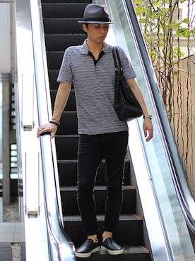 「HIGH STREET（ハイストリート）のアイテム」を使った、ICHIKAWAさん（メンズ・173cm）の夏コーディネート