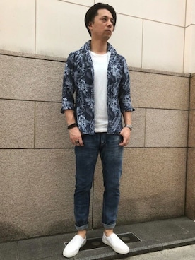 「HIGH STREET（ハイストリート）のアイテム」を使った、ICHIKAWAさん（メンズ・173cm）の夏コーディネート