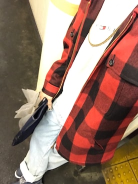 「EDWIN（エドウィン）のアイテム（サロペット/オーバーオール）」を使った、sakuさん（メンズ・176cm）の春コーディネート