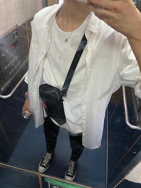 「CONVERSE（コンバース）のアイテム（スニーカー、ブラック系）」を使った、大輝さん（メンズ・176cm）の夏コーディネート