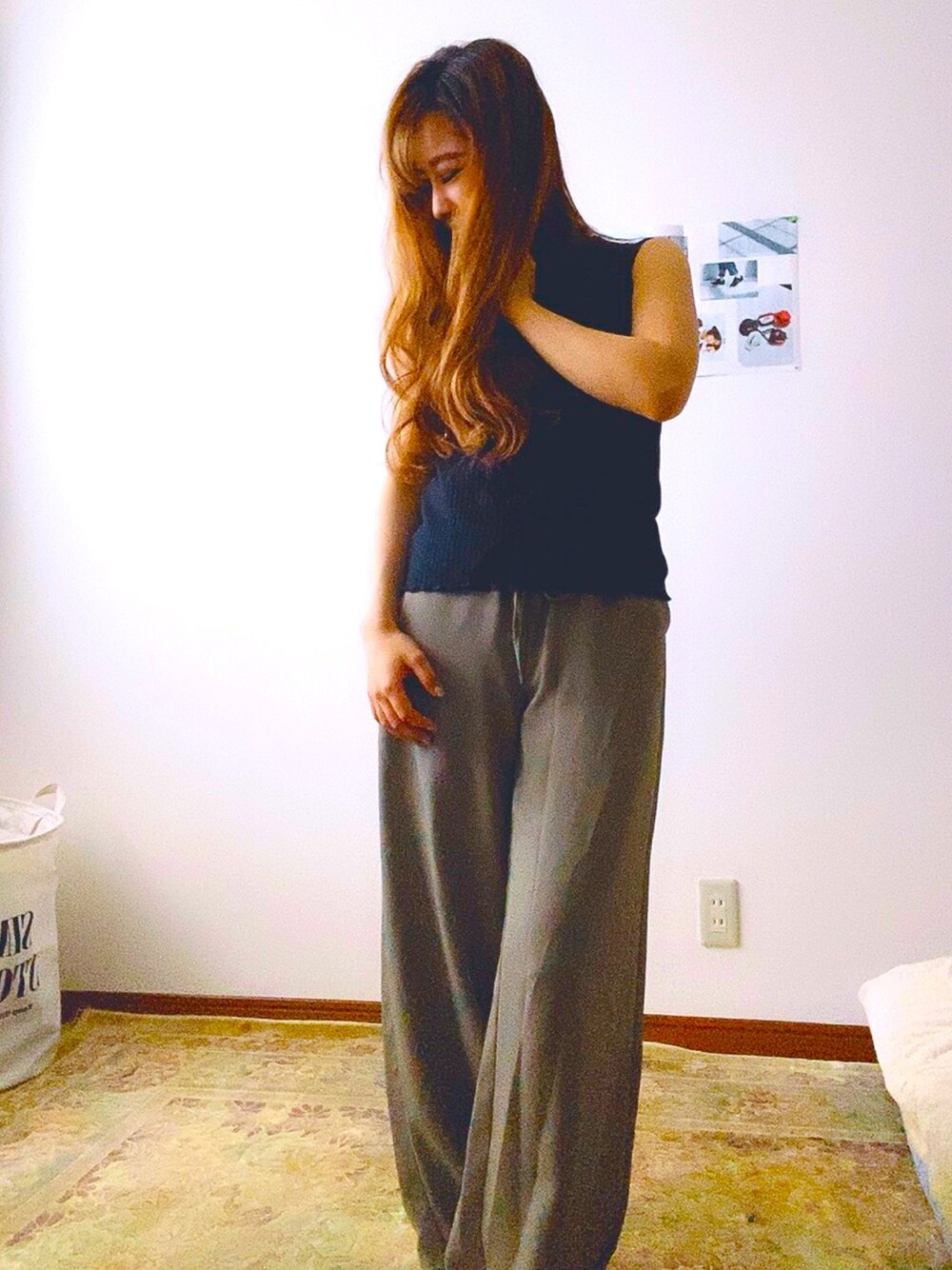 「楽チンコーデ、大人コーデ、今日のコーデ、夏コーデ、おしゃれさんと繋がりたい」｜「GUのアイテム（その他パンツ、グリーン系）」を使った、ゆうこりんさん（レディース・150cm）の夏コーディネートの1枚目の写真