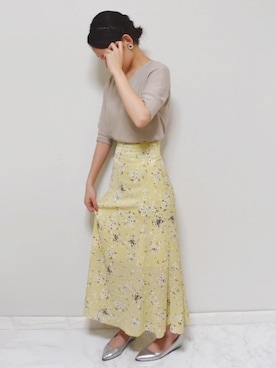 「シルバーパンプス」｜「アイテム（その他）」を使った、𝕡𝕠𝕟𝕟𝕦☺︎!さん（レディース・160cm）の春コーディネート