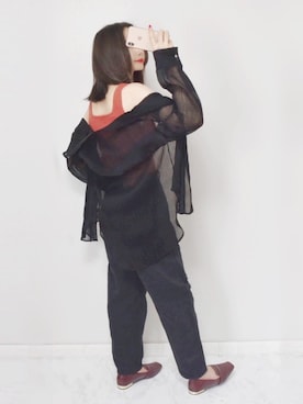 「ニットキャミソール」｜「アイテム（その他）」を使った、𝕡𝕠𝕟𝕟𝕦☺︎!さん（レディース・160cm）の夏コーディネート