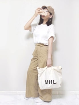 「MHL.」｜「アイテム（その他）」を使った、𝕡𝕠𝕟𝕟𝕦☺︎!さん（レディース・160cm）の夏コーディネート