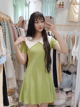 「基础款」｜「アイテム（チュニック）」を使った、摸命鬼さん（レディース・165cm）の夏コーディネート