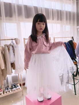 「亲肤软毛衣のアイテム（ニット/セーター、ピンク系）」を使った、初初初小初さん（レディース）の秋コーディネート