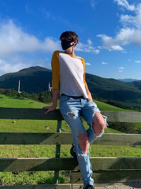 「PULL&BEAR（プルアンドベア）のアイテム（トップス）」を使った、cosmictitiさん（メンズ・180cm）の冬コーディネート