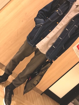 「LACOSTE」｜「アイテム（カバーオール）」を使った、かさっぴさん（メンズ・173cm）の冬コーディネート