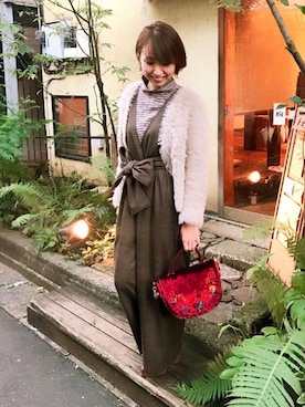 「merlot plus（メルロープリュス）のアイテム（オールインワン・サロペット）」を使った、代官山セレクトショップWild Lilyさん（レディース・158cm）の秋コーディネート