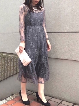 「アイテム（ドレス、グレー系）」を使った、formformaSTAFFさん（レディース・161cm）の夏コーディネート