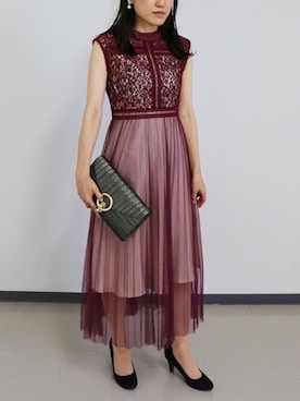 「アイテム（ワンピース/ドレス、レッド系）」を使った、formformaSTAFFさん（レディース・161cm）の夏コーディネート