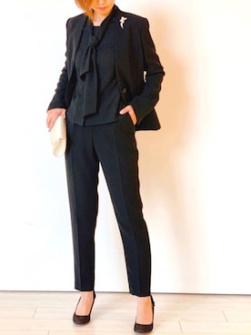 「ブラックフォーマル」｜「アイテム（ジャケット/アウター）」を使った、formformaSTAFFさん（レディース・160cm）の秋コーディネート