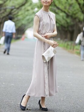 ドレスを使った くすみピンク の人気ファッションコーディネート ユーザー ショップスタッフ Wear