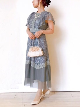 「アイテム（ドレス、グリーン系）」を使った、formformaSTAFFさん（レディース・153cm）の春コーディネート