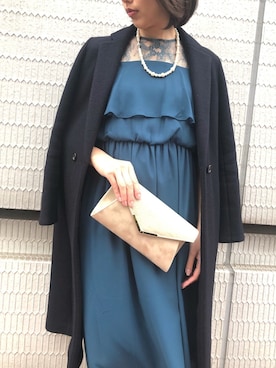 「アイテム（ワンピース/ドレス、グリーン系）」を使った、formformaSTAFFさん（レディース・170cm）の春コーディネート