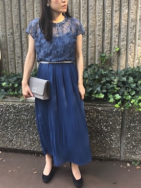 「アイテム（クラッチバッグ、グレー系）」を使った、formformaSTAFFさん（レディース・161cm）の夏コーディネート