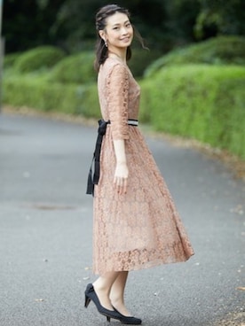 「アイテム（ドレス、ブラウン系）」を使った、formformaSTAFFさん（レディース・161cm）の夏コーディネート