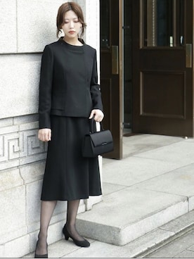 「ブラックフォーマル」｜「アイテム（ジャケット/アウター）」を使った、formformaSTAFFさん（レディース・167cm）の秋コーディネート