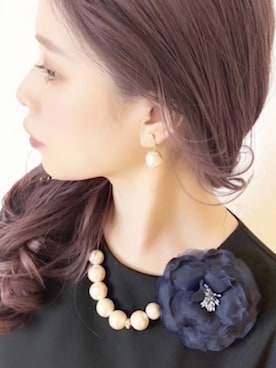 「アイテム（ブローチ/コサージュ）」を使った、formformaSTAFFさん（レディース・153cm）の冬コーディネート