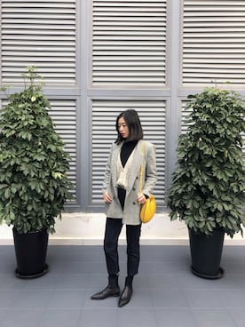 「アイテム（テーラードジャケット、シルバー系）」を使った、MIDORIKO❻さん（レディース・168cm）の春コーディネート