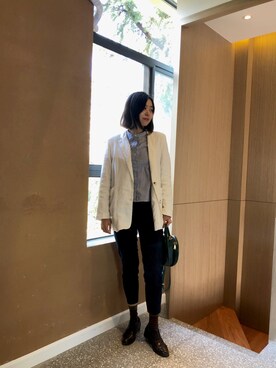 「日系极简」｜「アイテム（アンサンブル）」を使った、MIDORIKO❻さん（レディース・168cm）の秋コーディネート