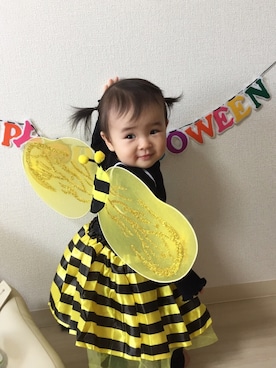 「DAISO（DAISO）のアイテム（スカート）」を使った、momonさん（キッズ・70cm）の秋コーディネート