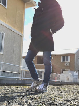 「GU（ジーユー）の（GU）スキニーフィットジーンズ（MEN ⁄ ジーンズ）」を使った、Kazukiさん（メンズ・170cm）の冬コーディネート