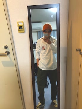 「Right-on（ライトオン）のアイテム（ニットキャップ/ビーニー）」を使った、ともさん（メンズ・166cm）の春コーディネート