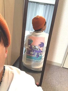 「Right-on（ライトオン）のアイテム（ニットキャップ/ビーニー）」を使った、ともさん（メンズ・166cm）の春コーディネート