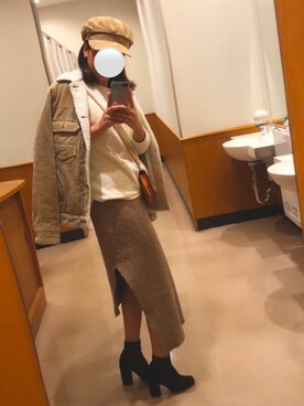「ラテコーデ」｜「アイテム（ジャケット/アウター）」を使った、K♡waveさん（レディース・155cm）の冬コーディネート