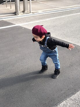 「フリンジ」｜「アイテム（オールインワン・サロペット）」を使った、toricoさん（キッズ・90cm）の冬コーディネート