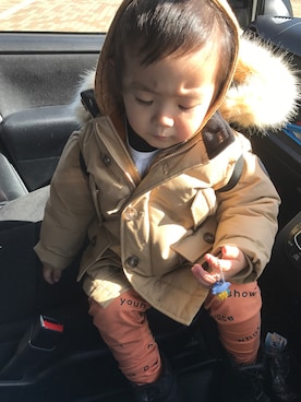 「ヌプシ」｜「アイテム（ハンチング/ベレー帽）」を使った、toricoさん（キッズ・90cm）の冬コーディネート